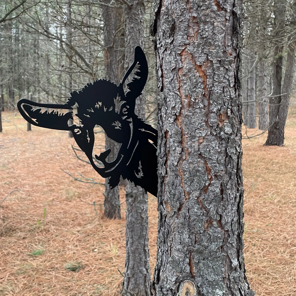 🤣Peek-a-Boo Flipping Off Metal Sign