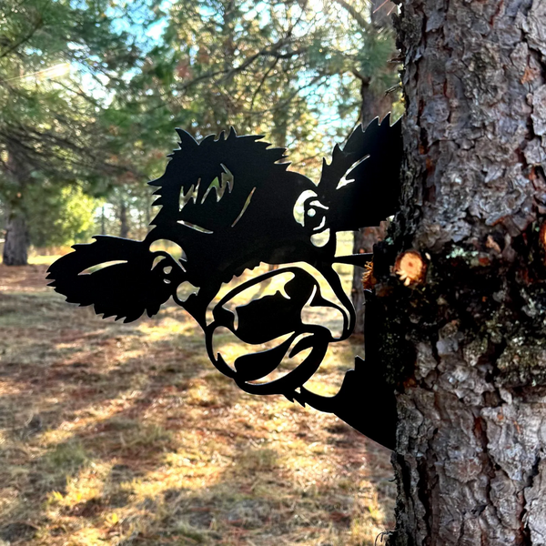 🤣Peek-a-Boo Flipping Off Metal Sign