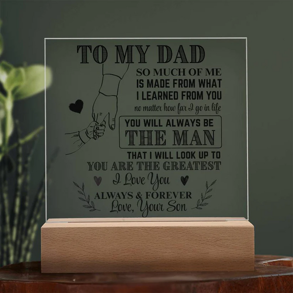 To My Dad From Son LED Acrylic