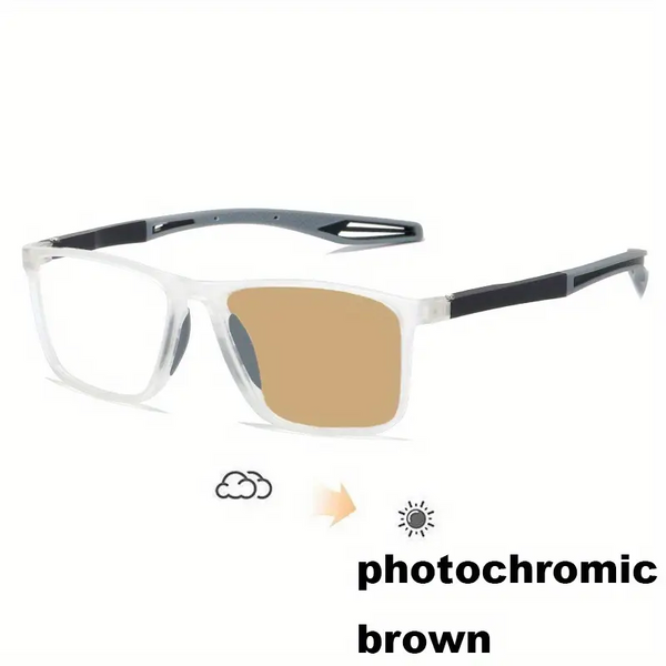 2025 New Sports Sun Reading Ultralight Photochromic Reading Glasses