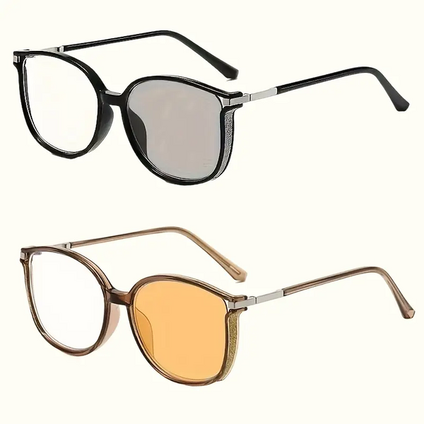 2025 New Women's Large Frame Photochromic Reading Glasses
